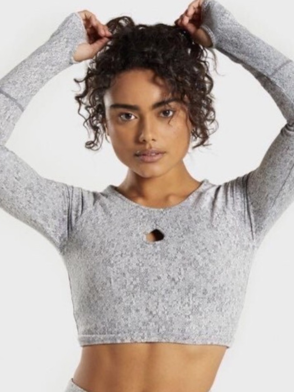GymShark Dry Fleur Texture Crop Long Sleeve